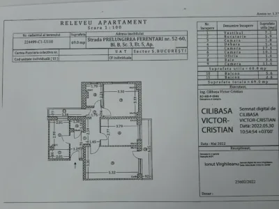 Proprietar vînd Apartam. conf.1, 3camere decomandate Sect.5